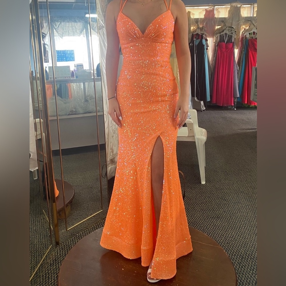 Sherri Hill Sequin Fitted Gown with Sweetheart Neckline, Lace Up Back